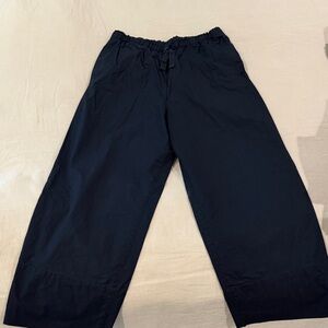 Navy Wide-Leg Pants